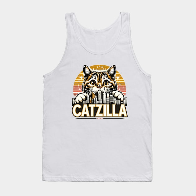 Catzilla Funny Tank Top by Nessanya